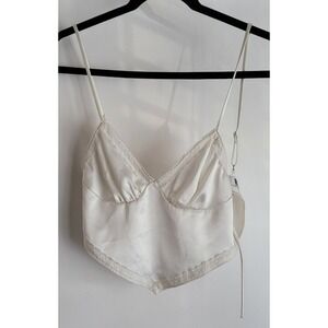 REBELFLOW Tank Top Women Small White V-Neck Sleeveless Casual Boho Cami